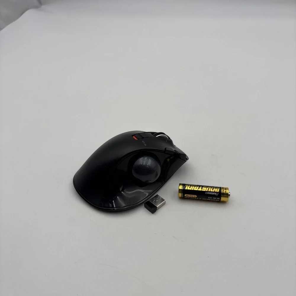 ELECOM EX-G Left-Hand Wireless Trackball Mouse Black M-XT4DRBK w/ USB Receiver